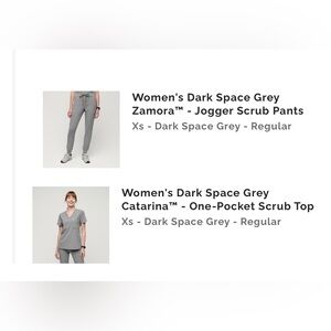 FIGS XS Jogger Scrub Set ~ Dark Space Grey ~